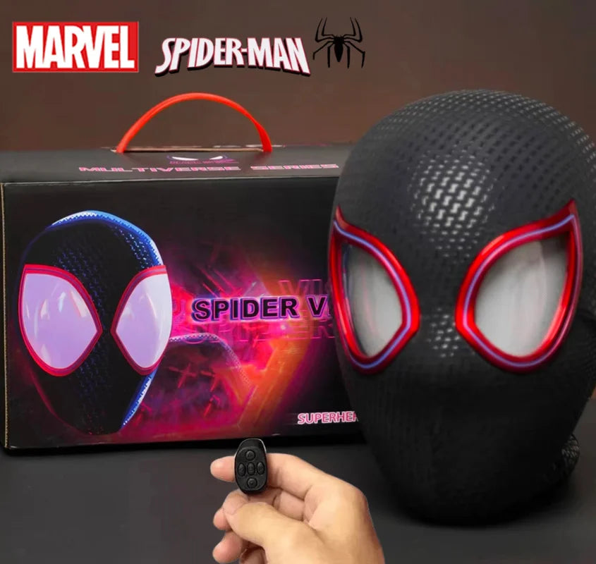 Deluxe 1:1 Spider-Man Electronic Mask with Moving Eyes & Ring Control