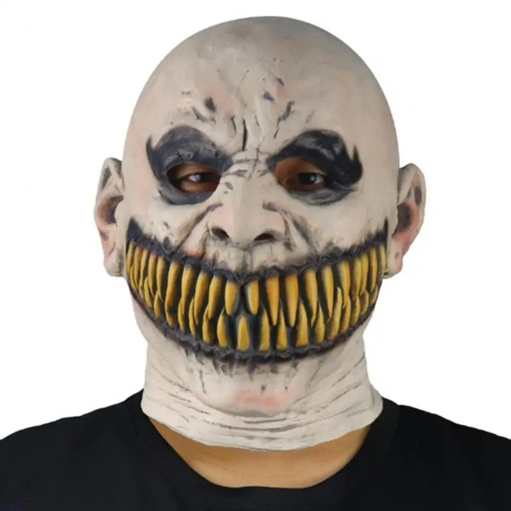 Scary Realistic Halloween Props Unique Emulsion Craft Decoration Halloween Headgear Halloween Face Cover Horror Face Cover