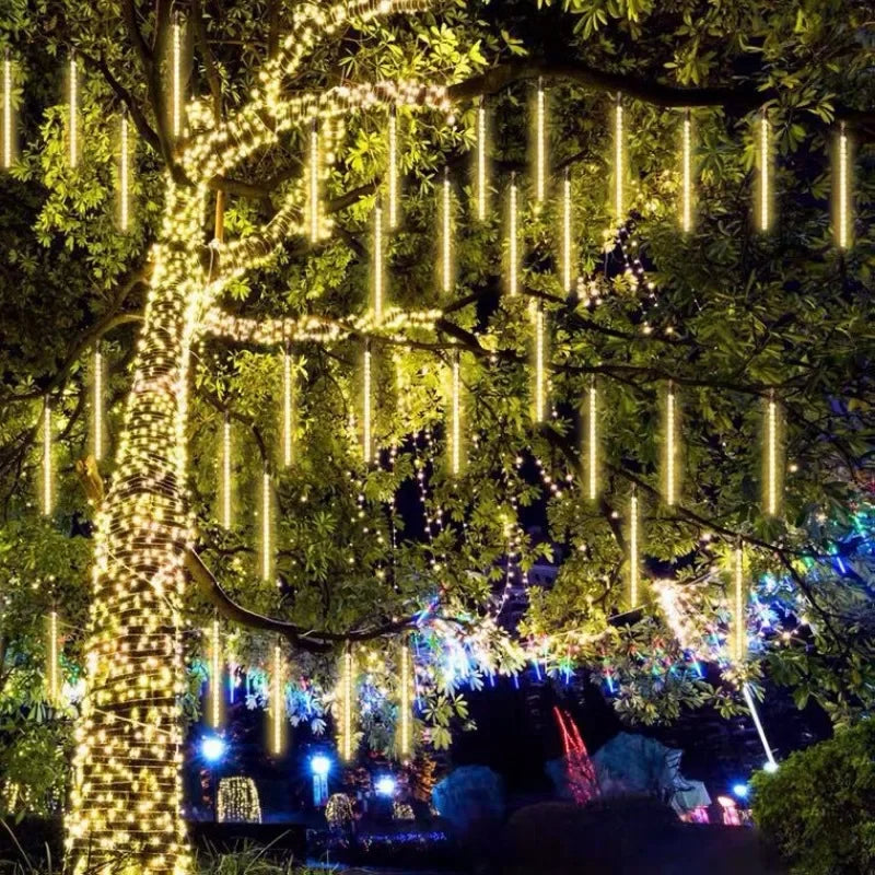 Christmas Meteor Shower LED String Lights Holiday Lighting Indoor / Outdoor Decor Garden Party Decorations Rain Drop Falling New