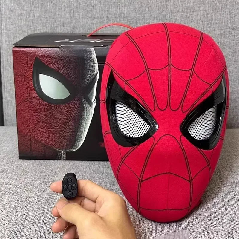 Deluxe 1:1 Spider-Man Electronic Mask with Moving Eyes & Ring Control