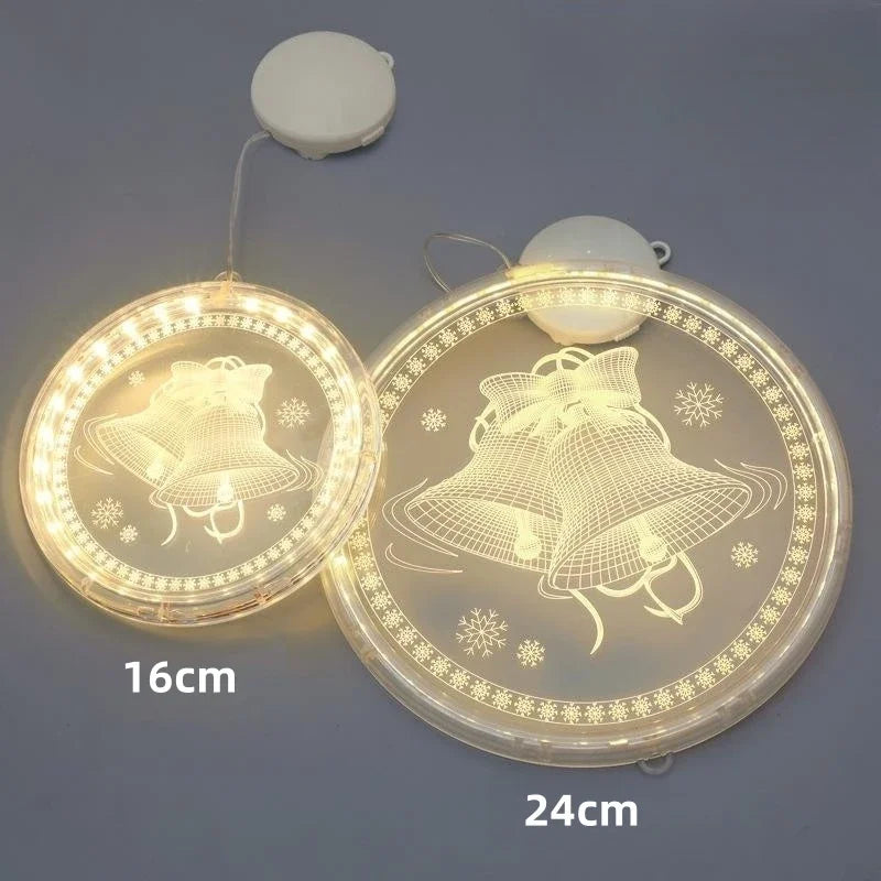 Merry Christmas LED Fairy Lights Santa Claus Elk Living Doors Windows Decoration New Year Gift 2025 Christmas Tree Hanging Light