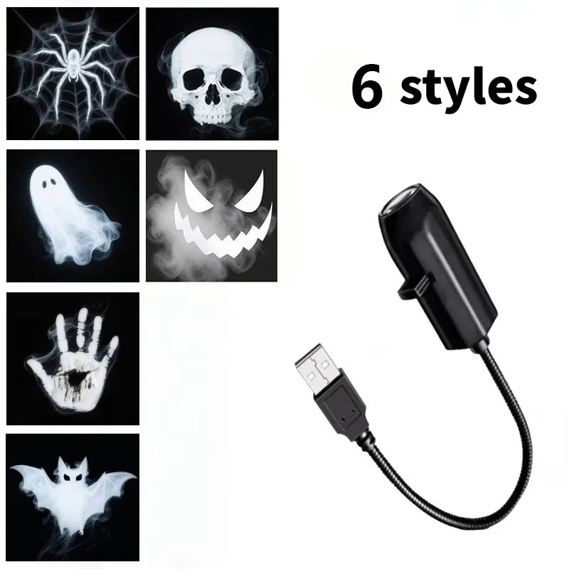 Deluxe USB Halloween HD Mini Projector Light with Spooky Slides
