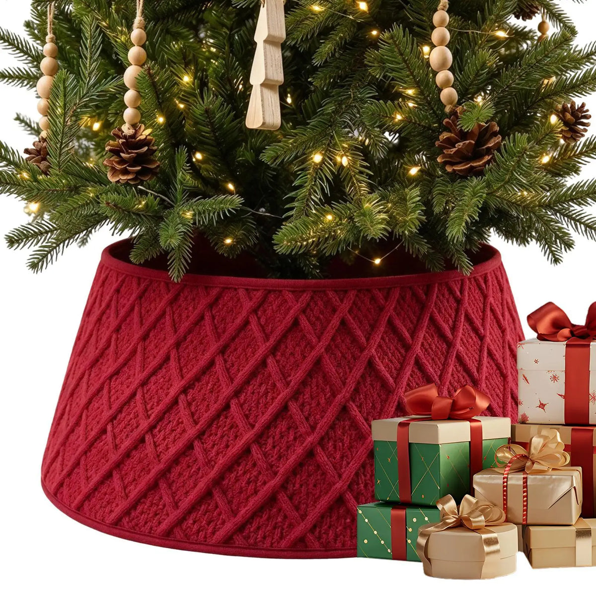 Christmas Tree Collar Round Trees Skirts Tree Bottom Decoration Family Holiday Party Christmas Tree Decorations