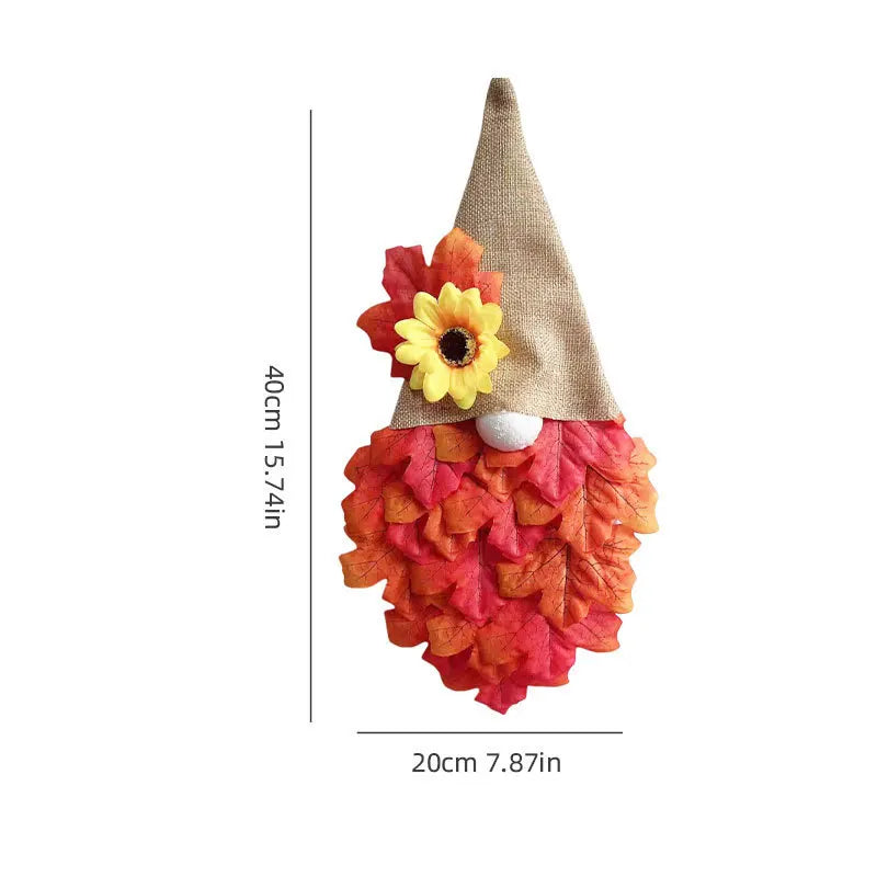 1pc Autumn Thanksgiving Door Hanging Decoration -  Easy Hang Doorway Decor with Fall Leaves - for Thanksgiving,Christmas