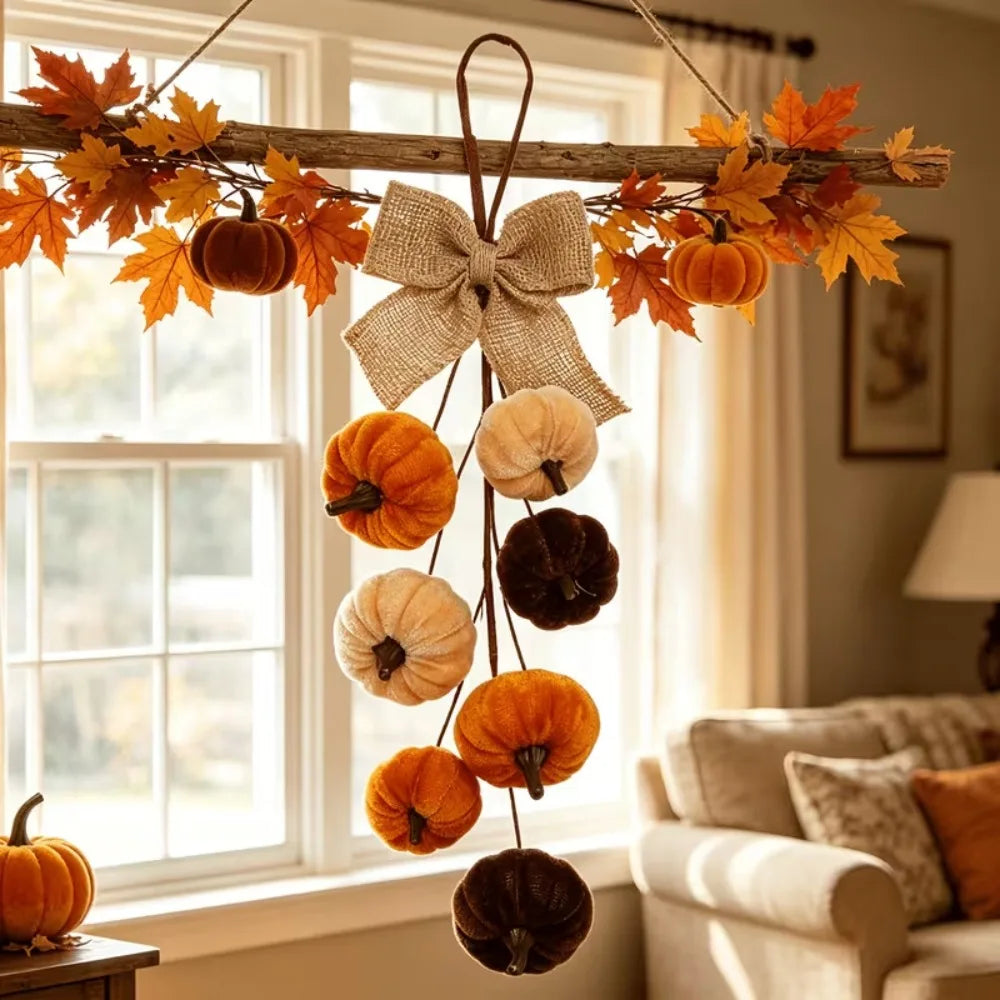 Rustic Knitted Fabric Pumpkins for Thanksgiving & Fall Decor