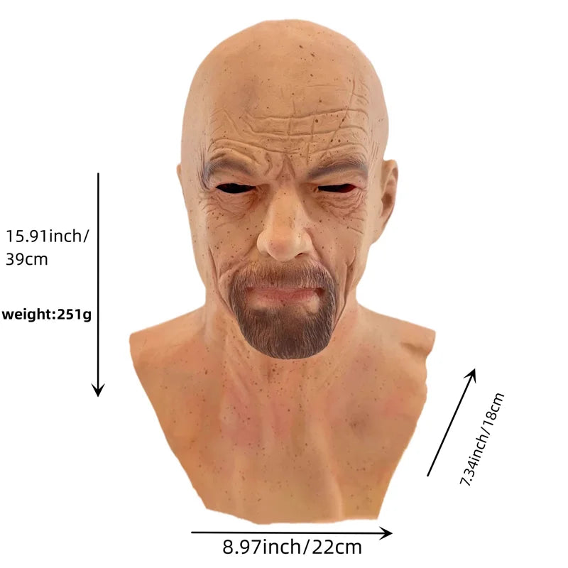 New Silicone Halloween Party Mask Bald Old Man Headgear Cosplay Props Photography Accessories Halloween Costume Accessories