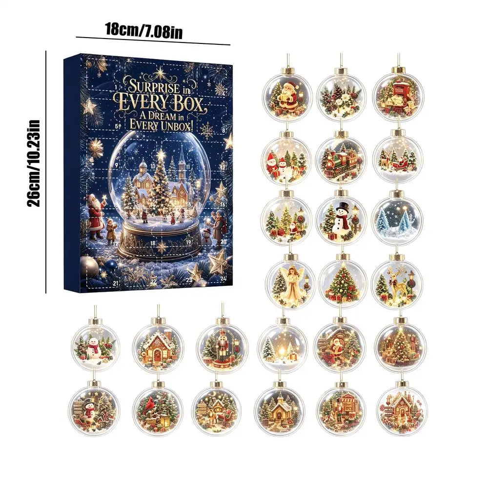 Christmas Countdown Ornaments Reusable 24 Day Classic 2D Flat Keepsake Acrylic for Homeowners Adults Window Wall Door Frame