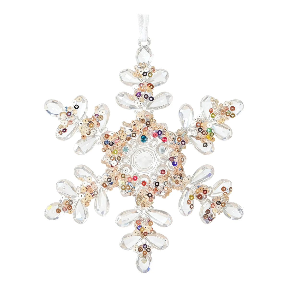 Christmas Tree Decoration Crystal Decorations Hanging Snowflake Icicle Clear Crystal Decoration Christmas Party Decoration