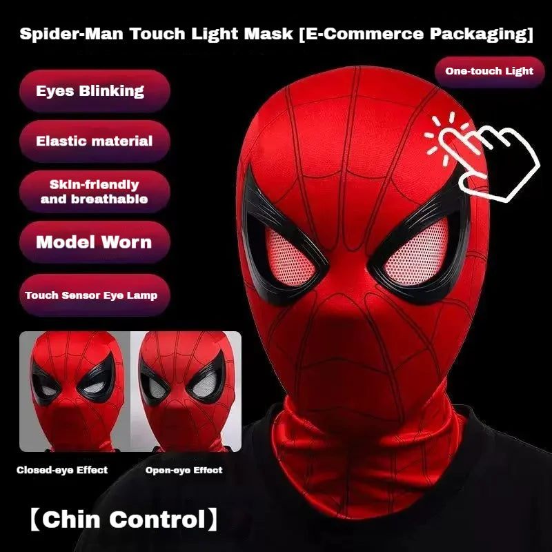 Deluxe 1:1 Spider-Man Electronic Mask with Moving Eyes & Ring Control