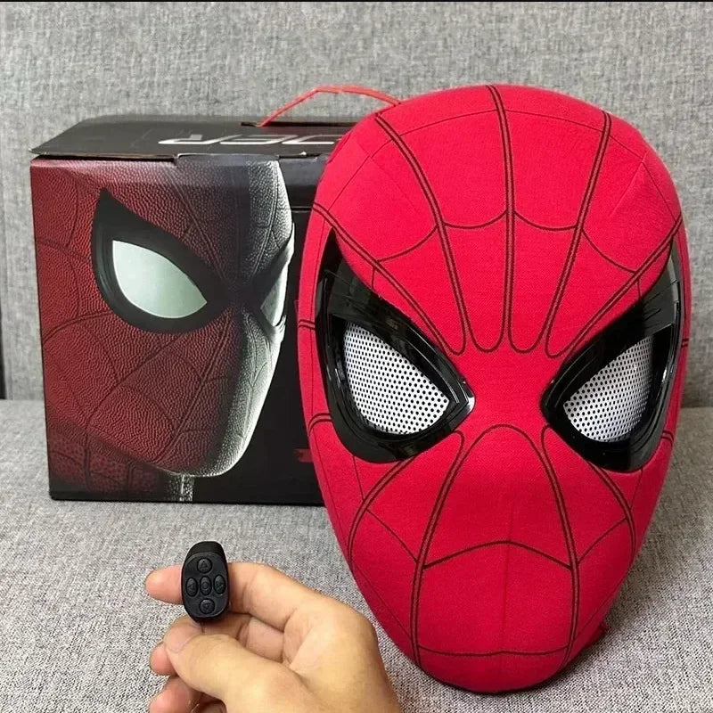 Deluxe 1:1 Spider-Man Electronic Mask with Moving Eyes & Ring Control