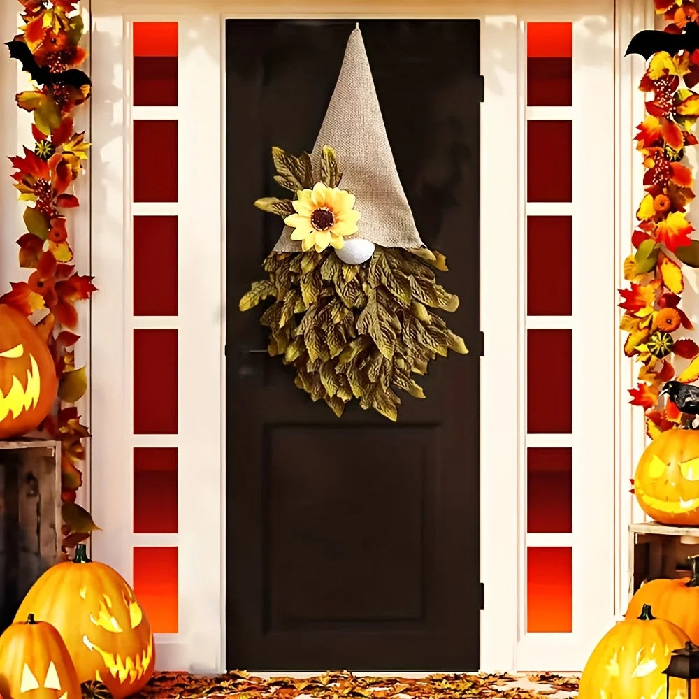 1pc Autumn Thanksgiving Door Hanging Decoration -  Easy Hang Doorway Decor with Fall Leaves - for Thanksgiving,Christmas