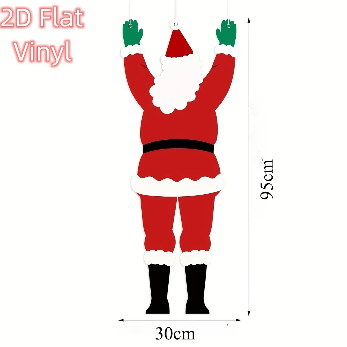 Christmas Santa Cutout Decor Climbing Santa Ornament for Front Door Porch Outdoor Xmas Holiday Home Wall Hanging Party Decor
