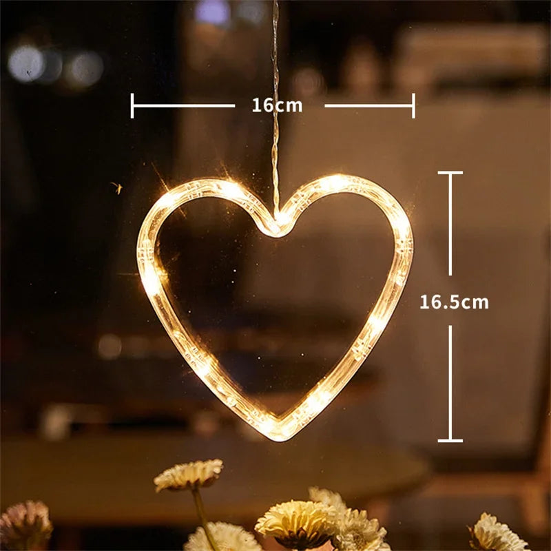 Christmas LED Light Snowflake Santa Hanging Battery-operated Window Ornaments Decoration for Home Xmas Navidad New Year Decor