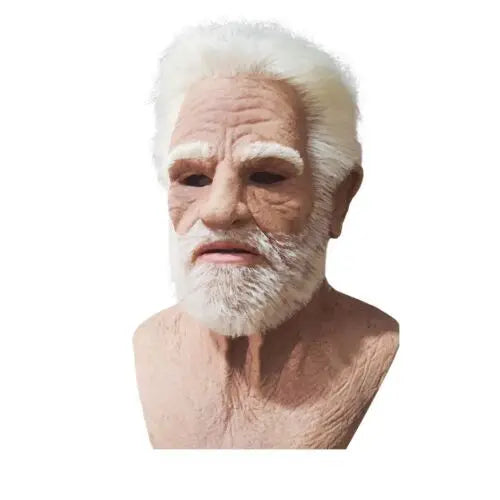 Woman Man Mask Full Head Face Realistic Silicone Grandpa Grandma Mask Simulation Supplies Halloween Decor Party Cosplay Props