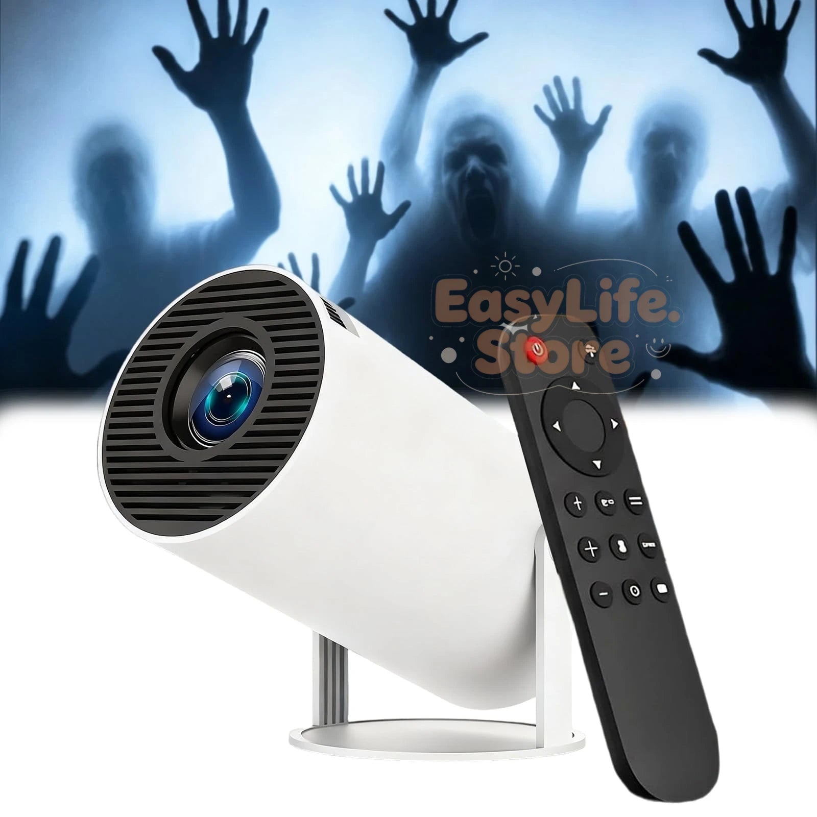 Deluxe ScareCast 180° Smart Halloween Window & Home Theater Projector