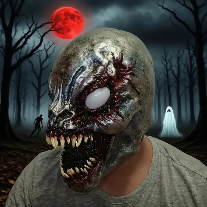 Deluxe Creepy Smiling Demon & Monster Latex Full-Face Mask