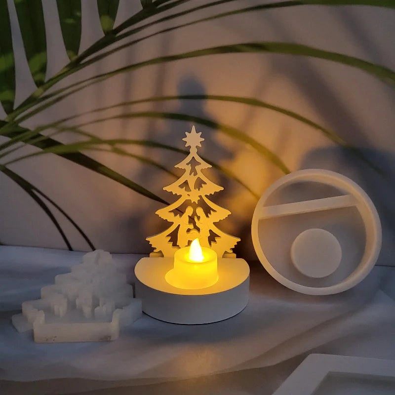 Jesus Prayer in Christmas Tree DIY Silicone Mold Plaster Mould for Plug-in Decoration