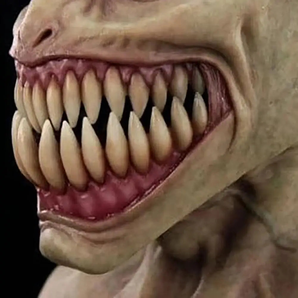 Scary Realistic Halloween Props Unique Emulsion Craft Decoration Halloween Headgear Halloween Face Cover Horror Face Cover