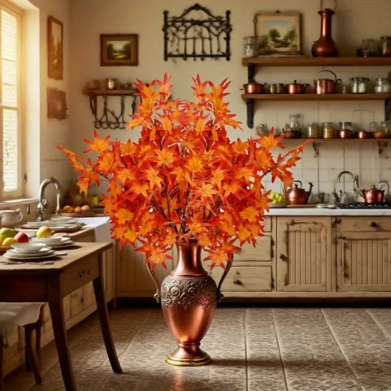 Faux Autumn Foliage Branch Stems for Thanksgiving & Fall Decor