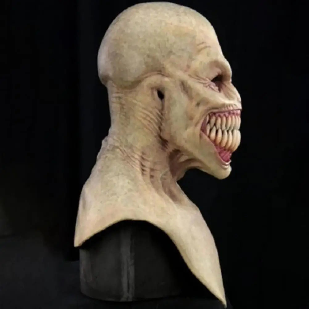 Scary Realistic Halloween Props Unique Emulsion Craft Decoration Halloween Headgear Halloween Face Cover Horror Face Cover