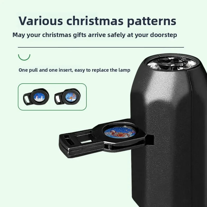 Christmas Projector Decor, Flexible Glowing Xmas Snow Santa Pattern Projection Ornament for Bedroom Party Christmas Decoration