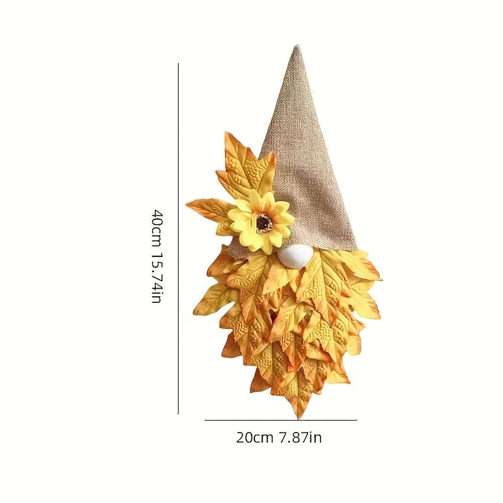 1pc Autumn Thanksgiving Door Hanging Decoration -  Easy Hang Doorway Decor with Fall Leaves - for Thanksgiving,Christmas