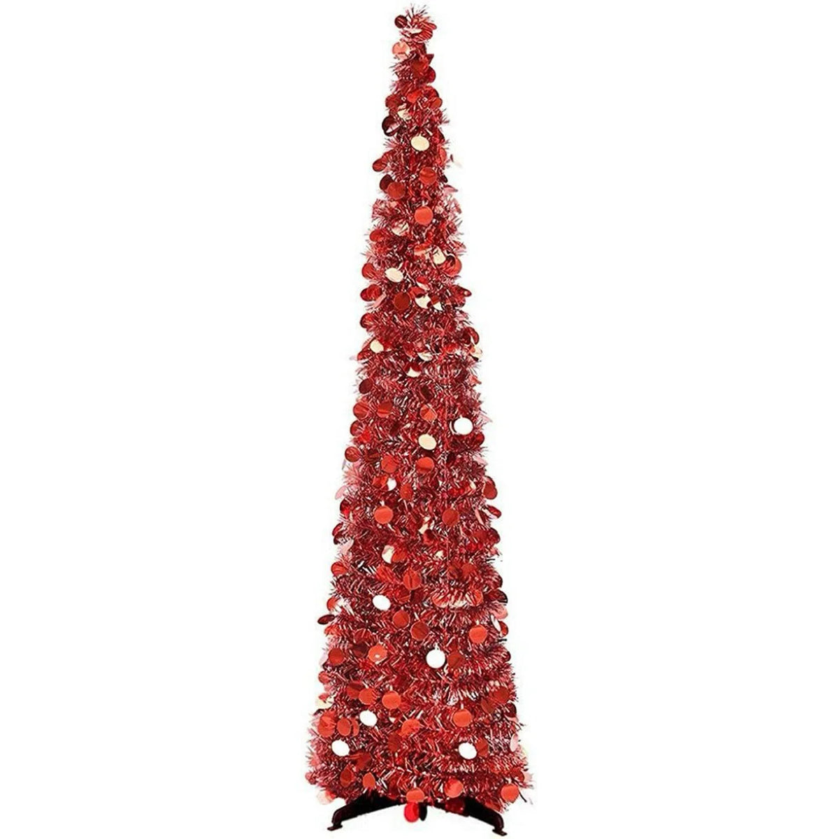 Christmas Tree 1.2m Retractable Foldable Tinsel Chenille Spiral Design Festive Holiday Christmas Decor Home Indoor Accessory