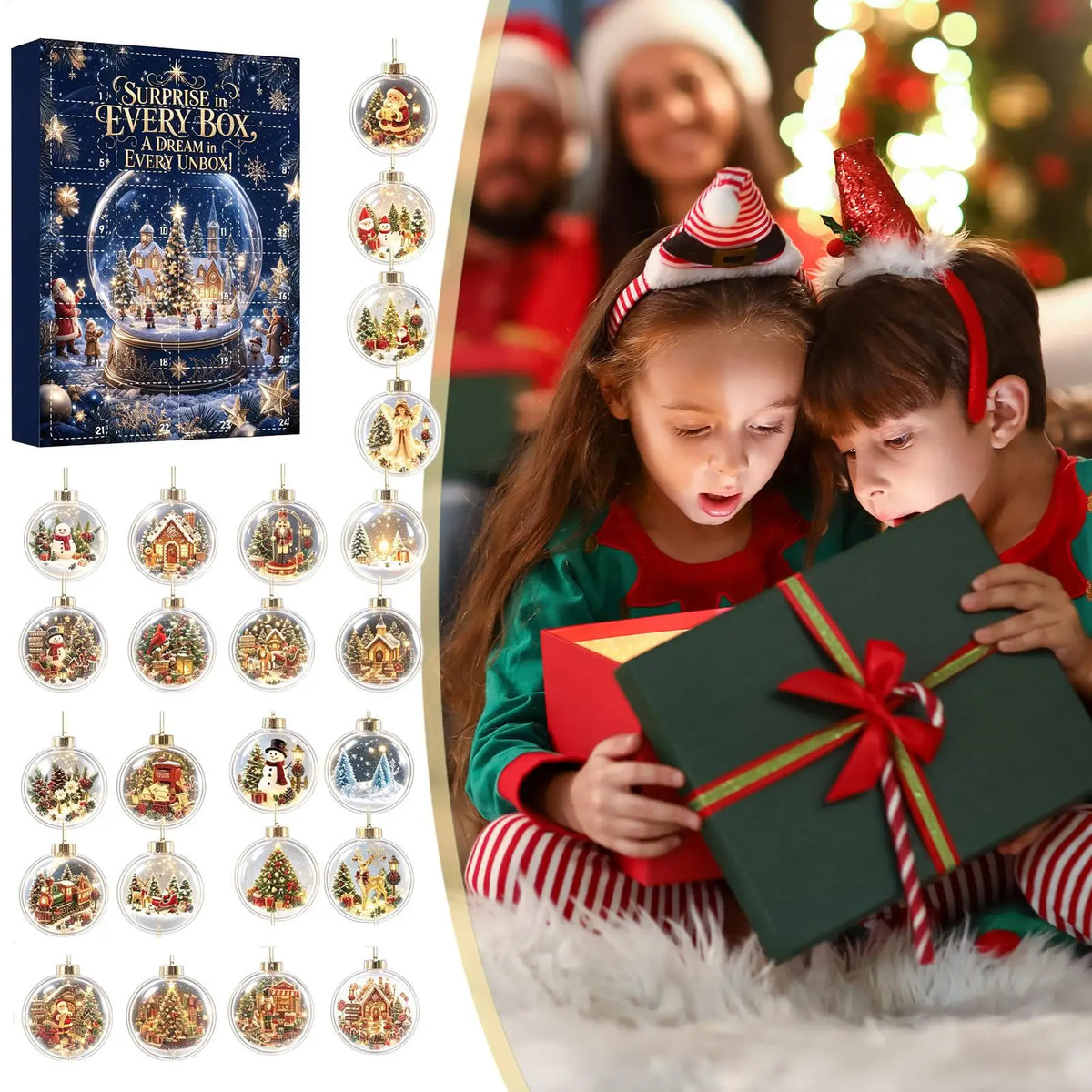 Christmas Countdown Ornaments Reusable 24 Day Classic 2D Flat Keepsake Acrylic for Homeowners Adults Window Wall Door Frame