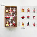 6/9pcs Glass Xmas Tree Ornaments Snowman Gifts Car and House Navidas Atmosphere Decor Santa Claus Christmas Tree Charm