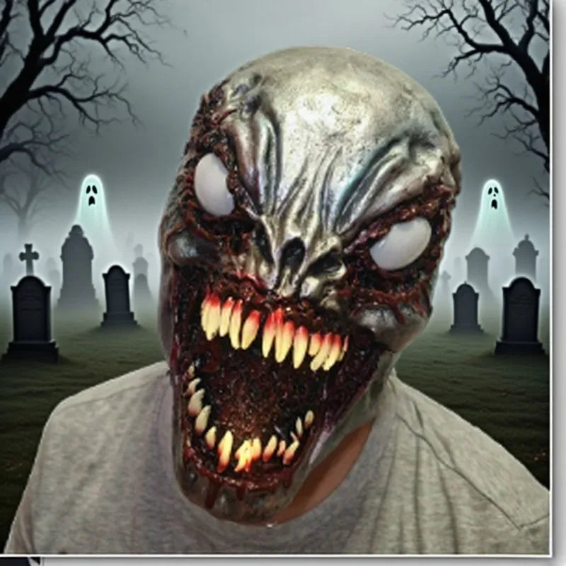 Deluxe Creepy Smiling Demon & Monster Latex Full-Face Mask