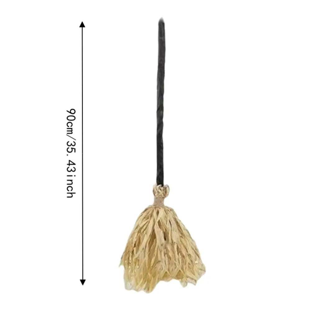 Deluxe Animated Dancing Witch Broom with Glowing LED Lights (35.4")