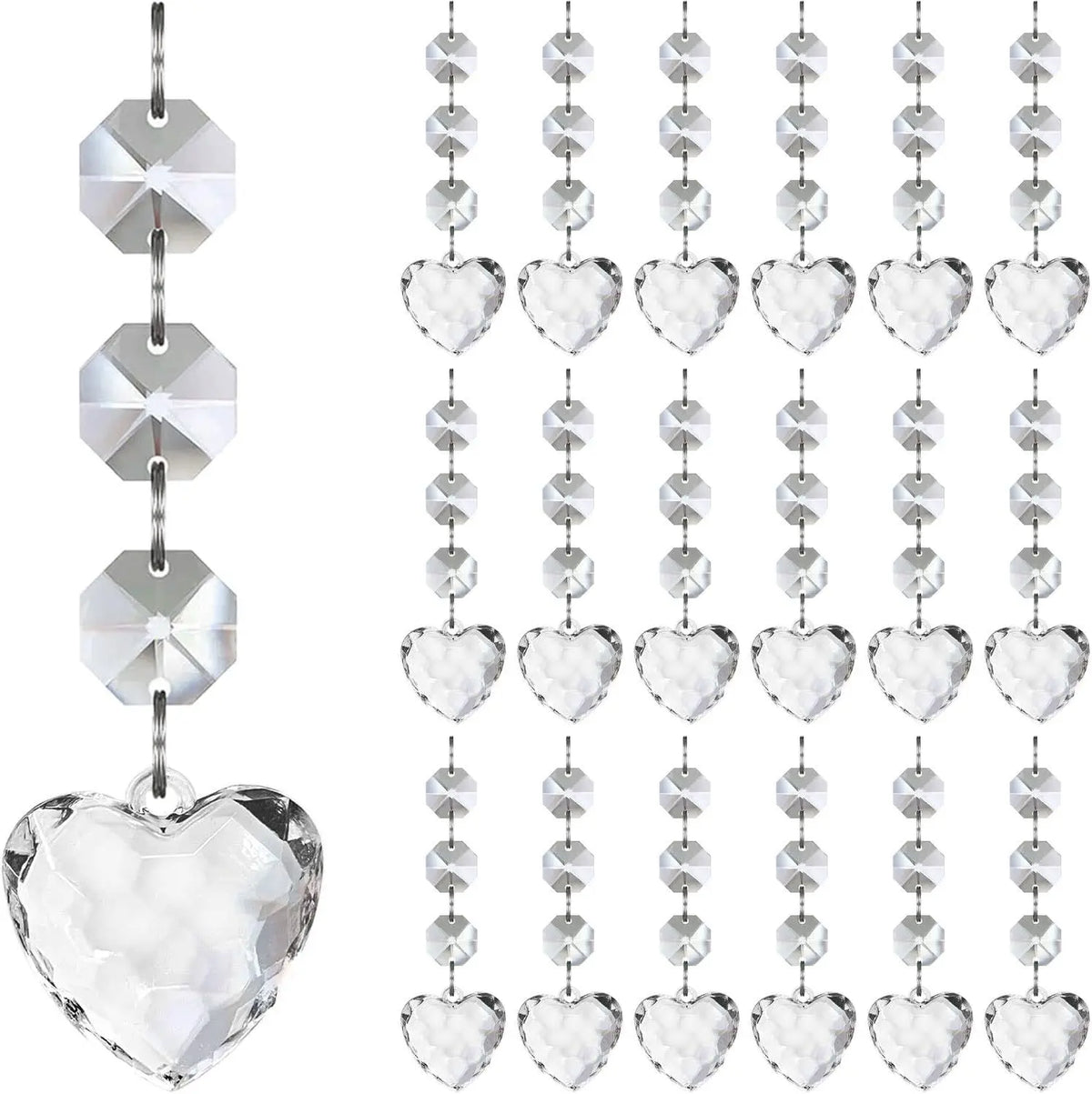 30pcs Christmas Tree Decorations Transparent Acrylic Crystal Hangings For Xmas New Year Wedding Venue Decor DIY Accessories