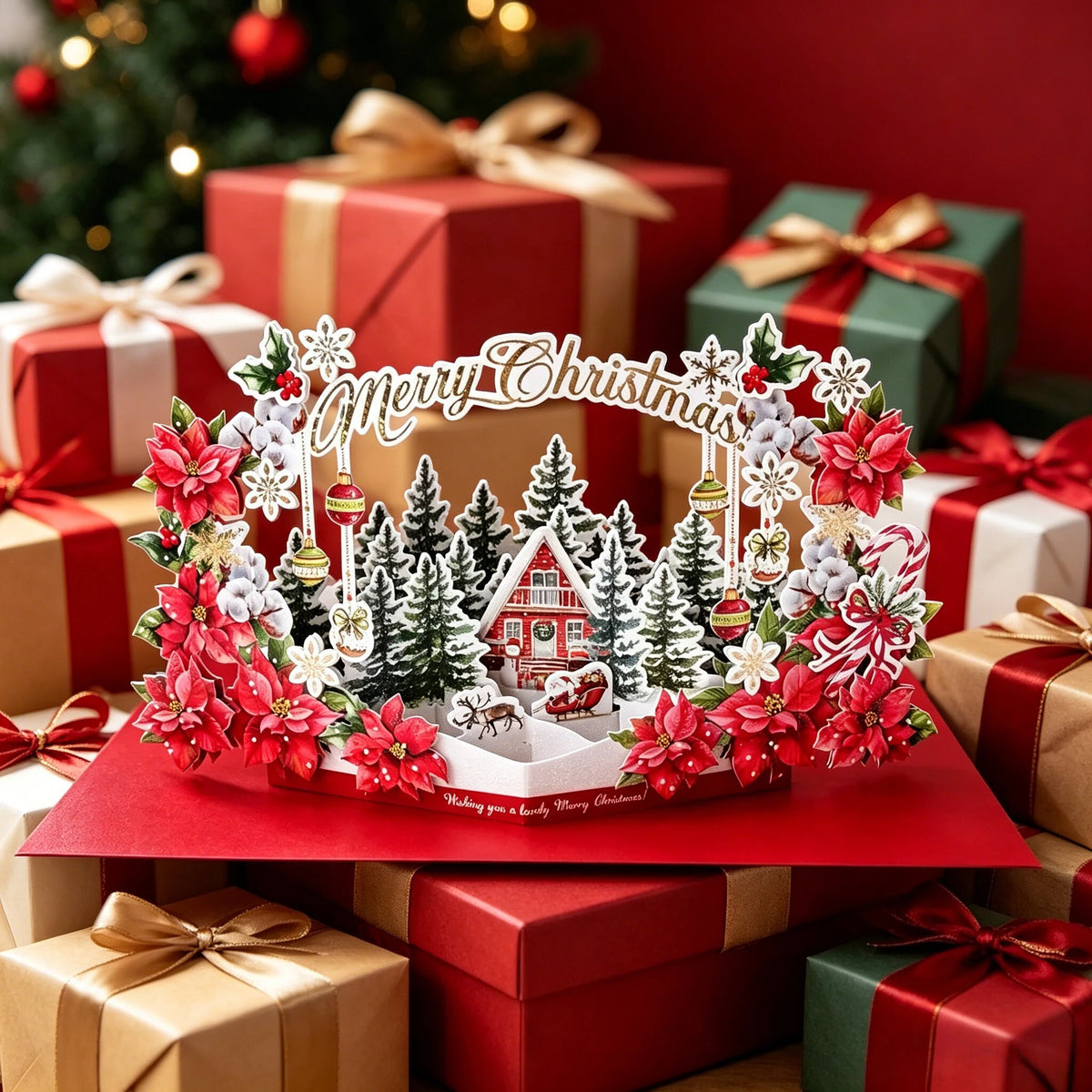 Christmas 3D Santa Claus Decorative Card | Perfect for Festive Occasions | Great Gift for Parents, Siblings, Teachers Classmates