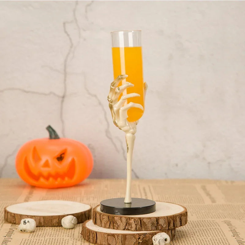 Halloween Decorations Retro Goblet Tableware Skeleton Hand Arm Design Plastic Champagne Flutes Halloween Party Bar Accessories