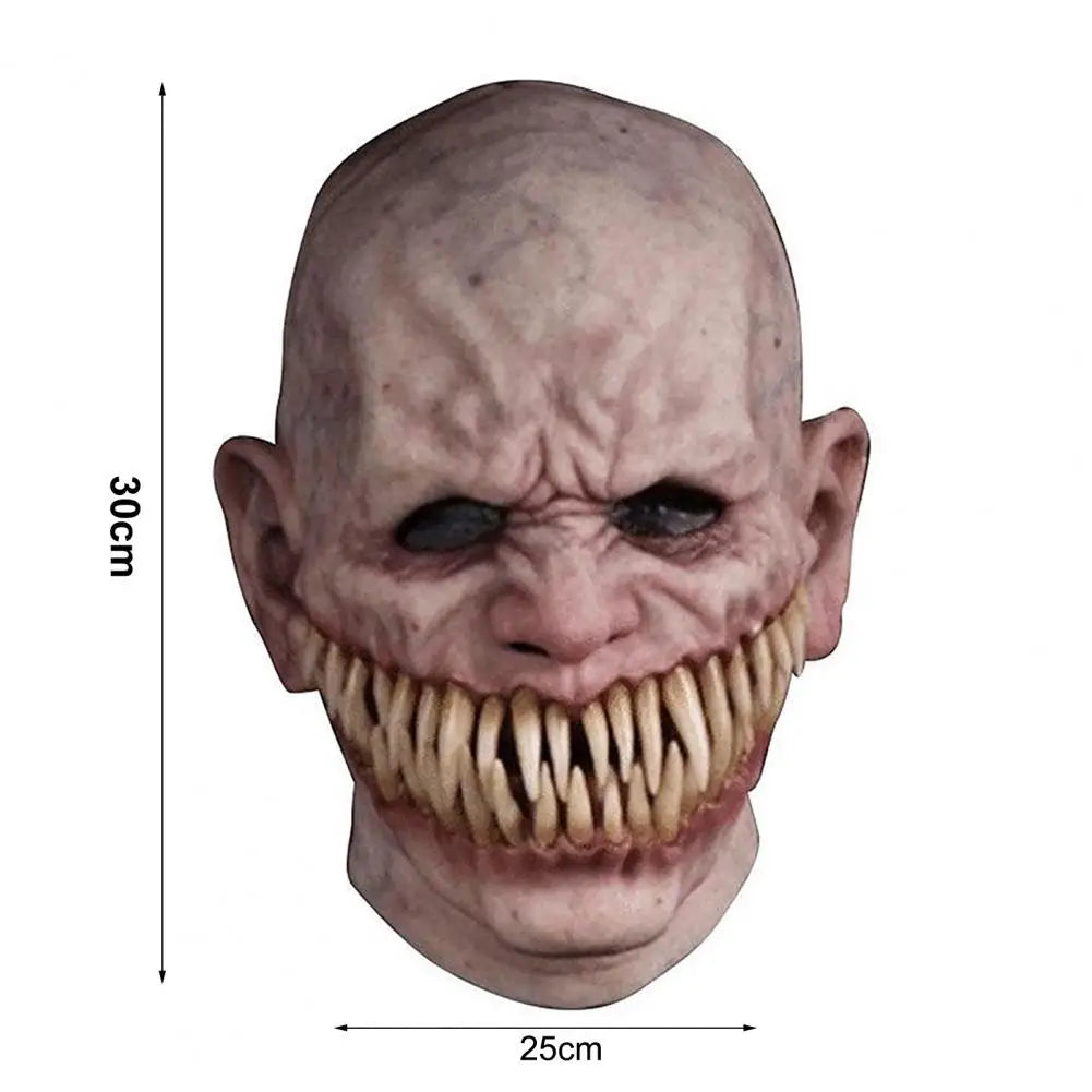 Scary Realistic Halloween Props Unique Emulsion Craft Decoration Halloween Headgear Halloween Face Cover Horror Face Cover