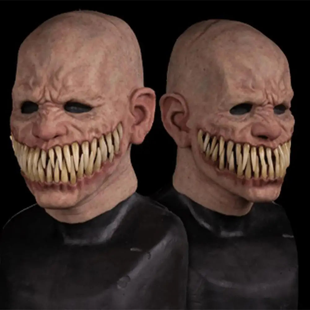 Scary Realistic Halloween Props Unique Emulsion Craft Decoration Halloween Headgear Halloween Face Cover Horror Face Cover