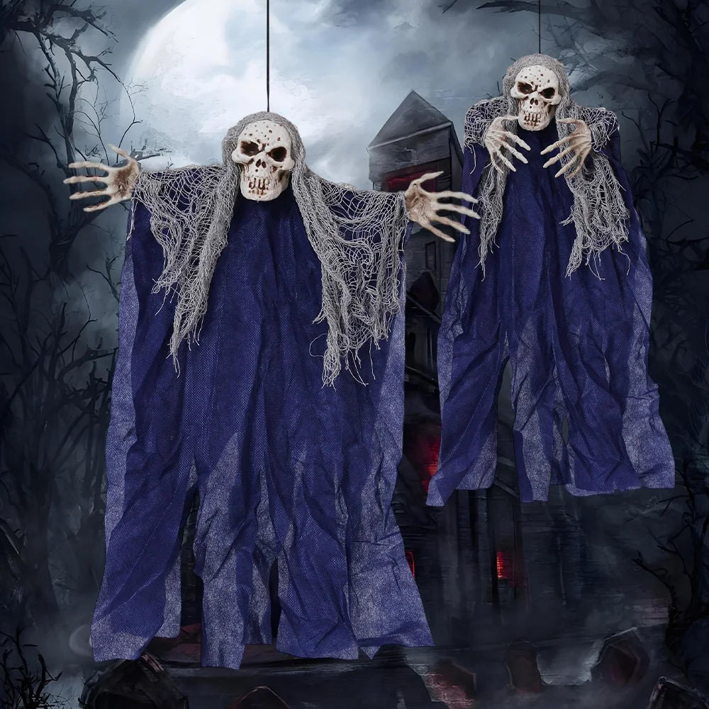 Flexibly Matched Halloween Decorations Halloween Skull Ghost Decoration Spooky Halloween Hanging Ghost for Haunted for Porch
