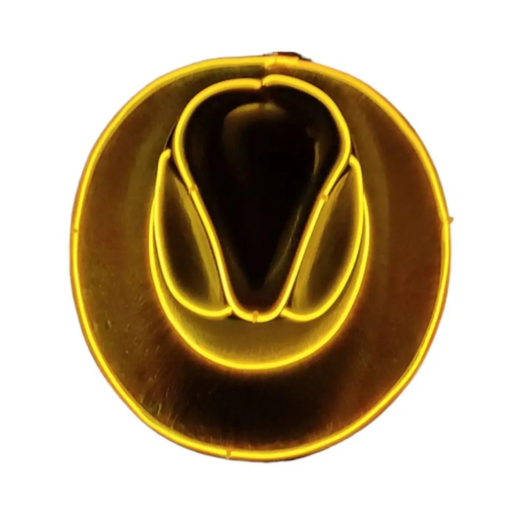 Pearlescent Neon Halloween Hats Colorful Cosplay Party Hats LED Luminous Cowboy Hat Cool Fashion Western Cowboy Hat Kids