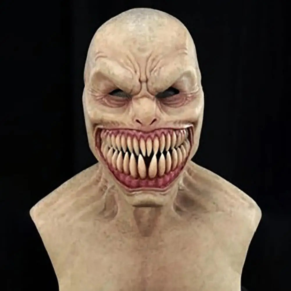 Scary Realistic Halloween Props Unique Emulsion Craft Decoration Halloween Headgear Halloween Face Cover Horror Face Cover