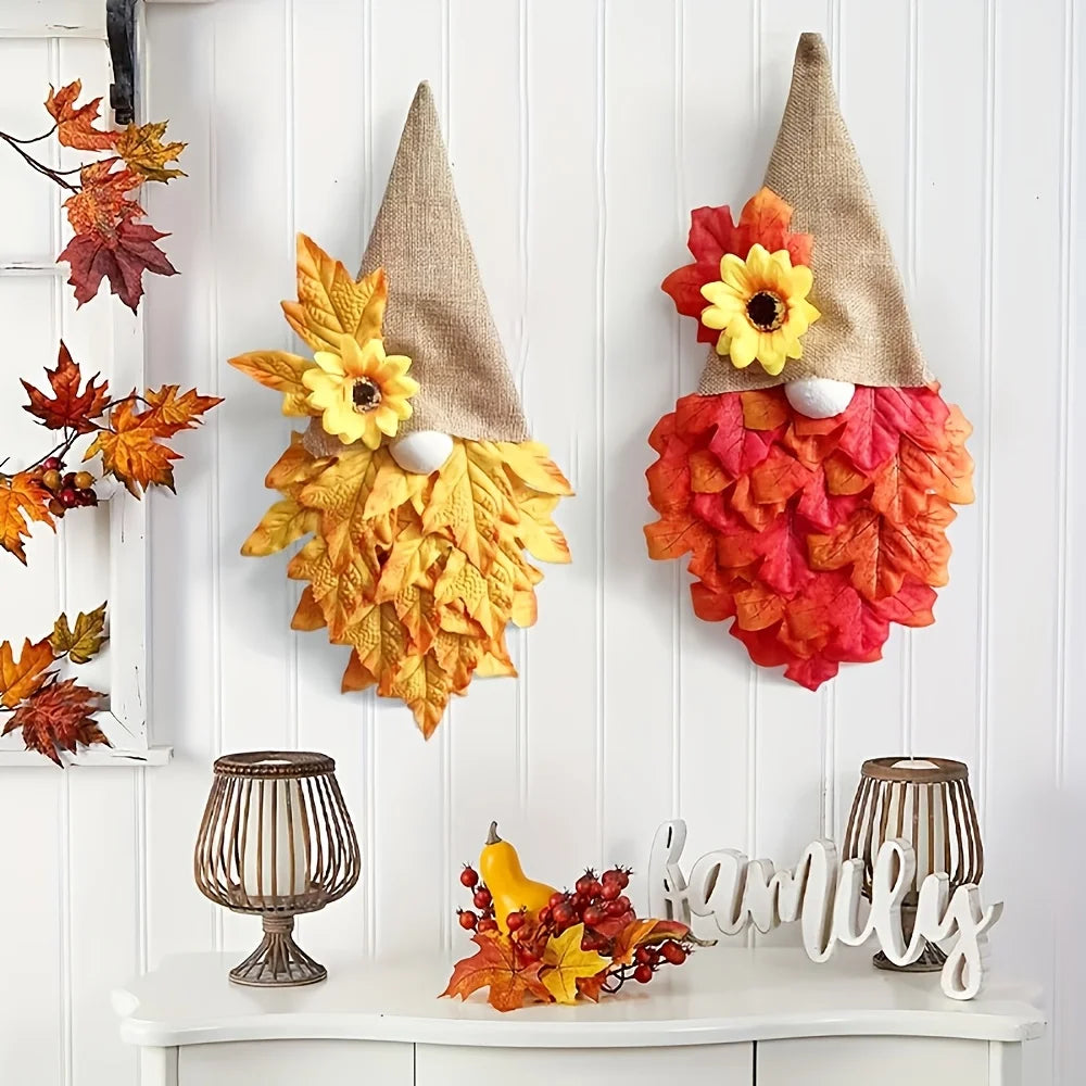 1pc Autumn Thanksgiving Door Hanging Decoration -  Easy Hang Doorway Decor with Fall Leaves - for Thanksgiving,Christmas