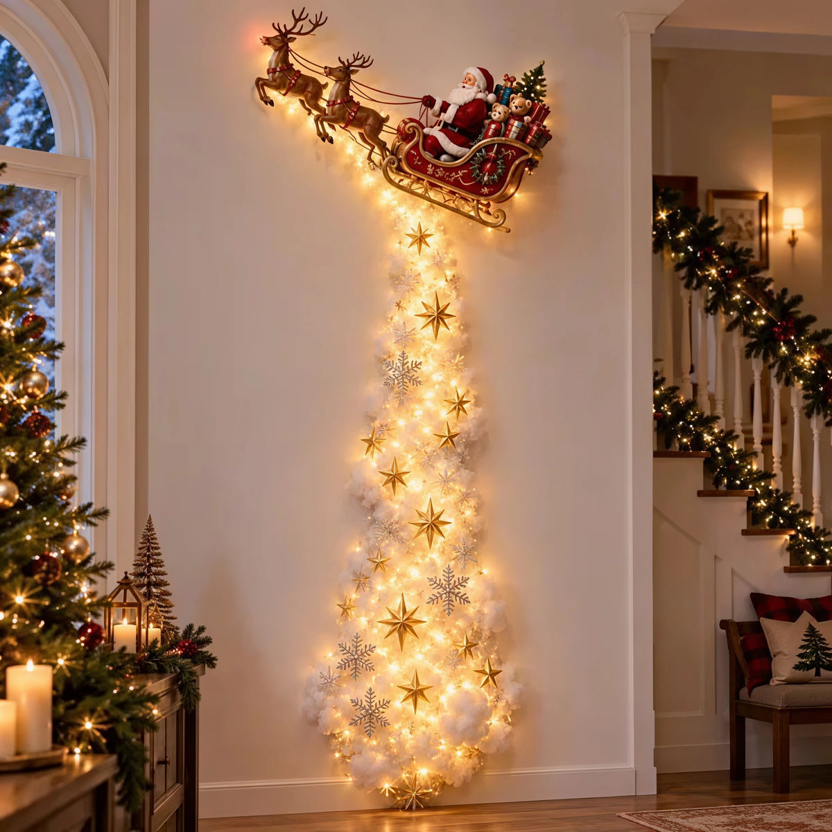 Christmas,Bethlehem Star of Faith,Lighted Nativity Wall Decor,Glowing Christmas Hanging Ornament,LED Light for Indoor Home Decor