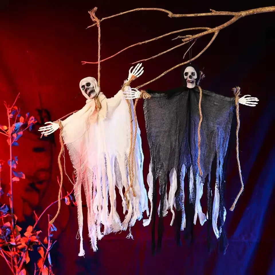 Flexibly Matched Halloween Decorations Halloween Skull Ghost Decoration Spooky Halloween Hanging Ghost for Haunted for Porch