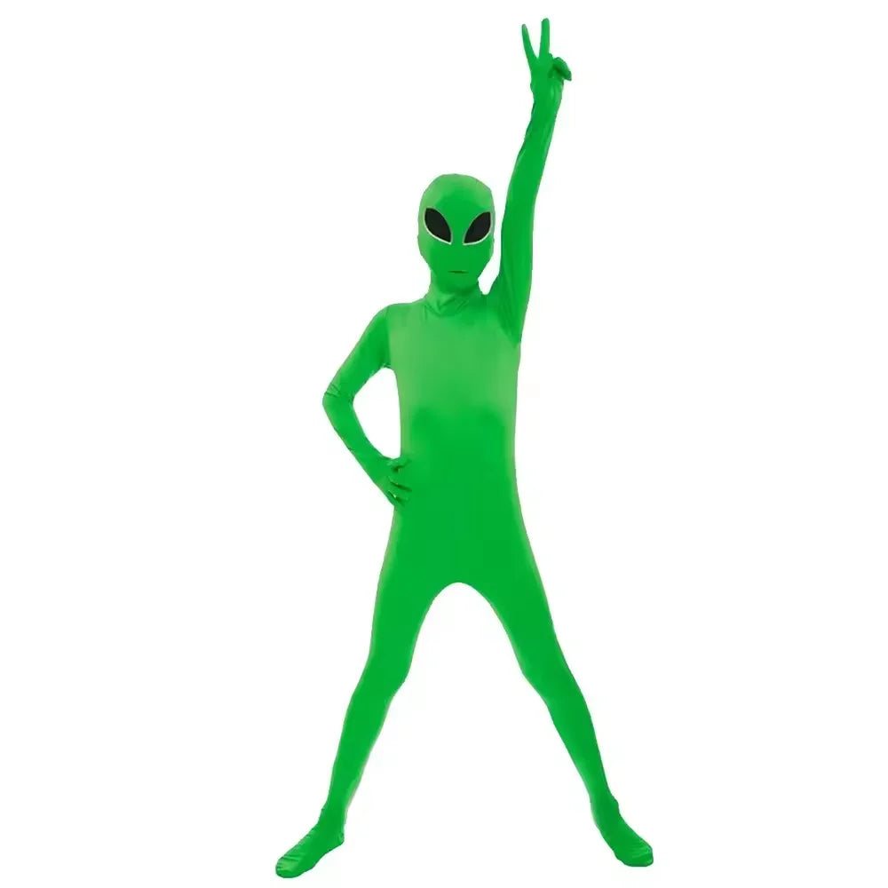 Deluxe Green Extraterrestrial Alien Full-Body Zentai Suit (Kids & Adults)