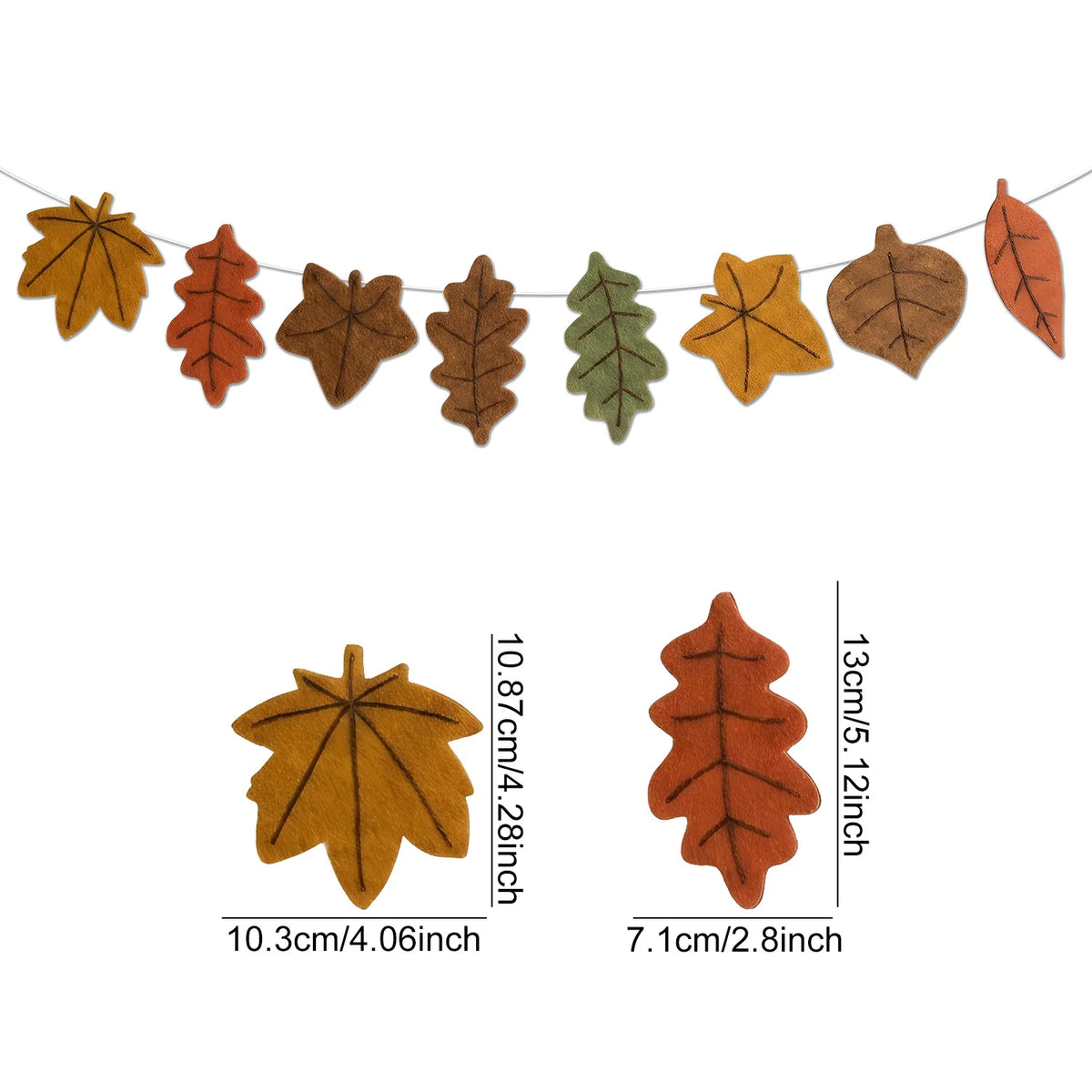 Thanksgiving Fall Themed Maple Leaf Felt Banners Autumn Harvest Halloween Party Fireplace Wall Home Decoration