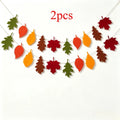 Autumn Maple Leaf Banner Felt Thanksgiving Harvest Festival Decoration Home Fireplace Decoration Wall Hanging Party Decor