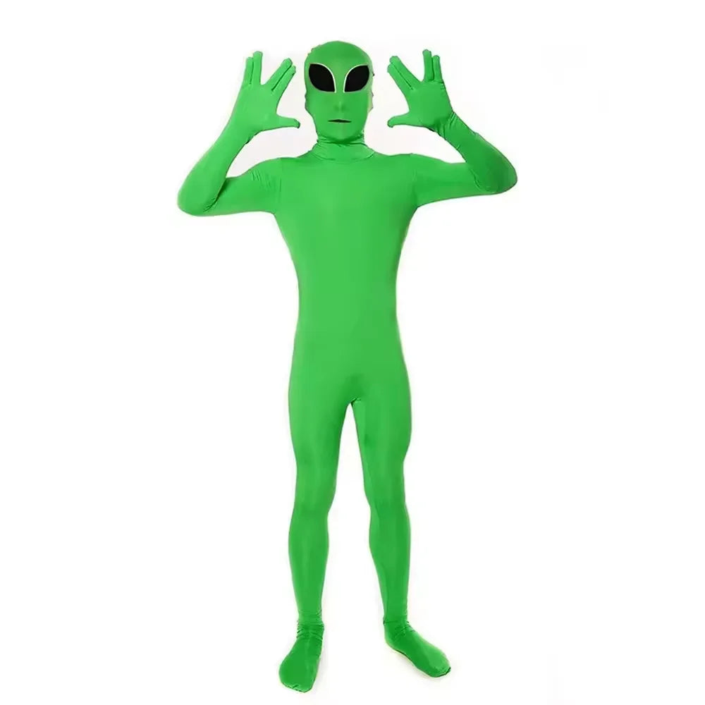 Deluxe Green Extraterrestrial Alien Full-Body Zentai Suit (Kids & Adults)