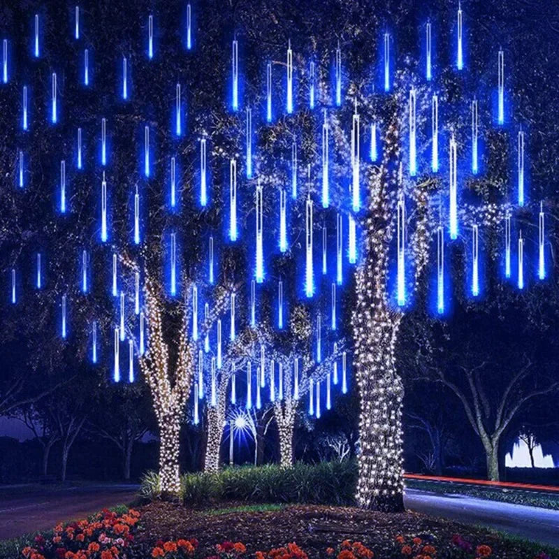 Christmas Meteor Shower LED String Lights Holiday Lighting Indoor / Outdoor Decor Garden Party Decorations Rain Drop Falling New