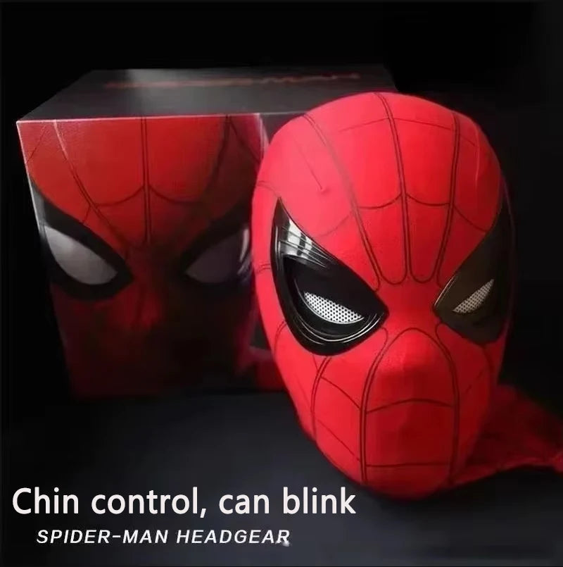 Deluxe 1:1 Spider-Man Electronic Mask with Moving Eyes & Ring Control