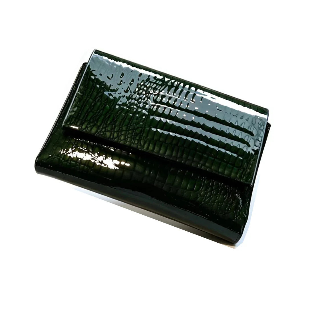 Deluxe Women's Alligator Embossed Genuine Cow Leather Trifold Wallet