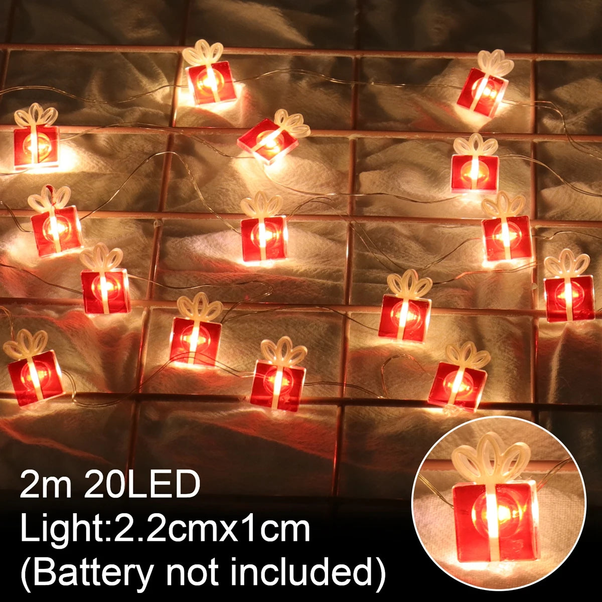 Christmas Tree String Lights Santa Claus Snowman Elk Garland 2023 Christmas Decorations for Home Xmas Ornaments Navidad New Year